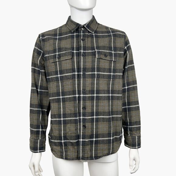 GRAYERS Long-Sleeve Button-Up Flannel (Brown, White, Black | Large) - Picture 2 of 9